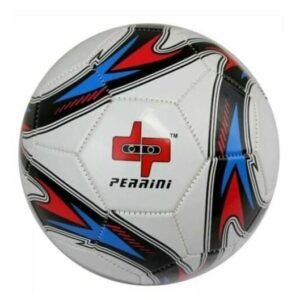 SOCCER BALL PERRINI SIZE 5 WHITE BLACK RED & BLUE COLOR